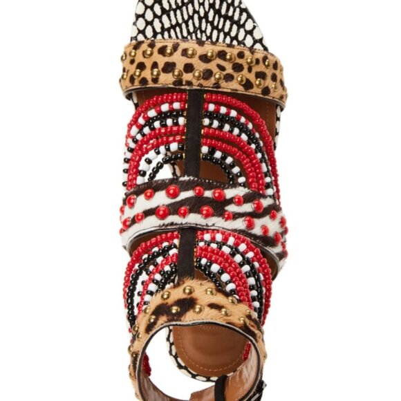 AQUAZZURA Voo Doo Beaded Ankle Strap Flat Sandals sz US 6.5 / IT 36 1/2 $1250 - Picture 14 of 16